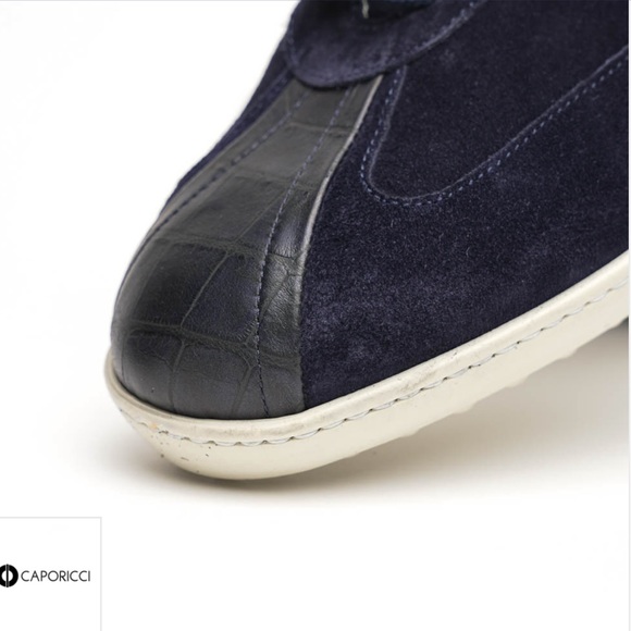 NEW CAPORICCI calfskin sneakers navy - Picture 3 of 4